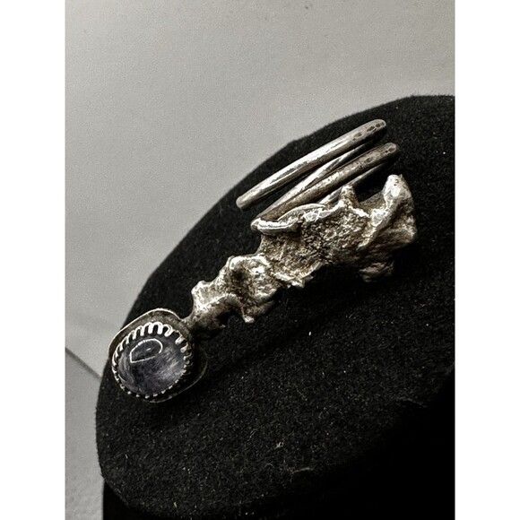 Artisan Handcrafted Tanzanite Ring Size 6.25 Adjustable Sterling Silver Unique - Picture 3 of 15